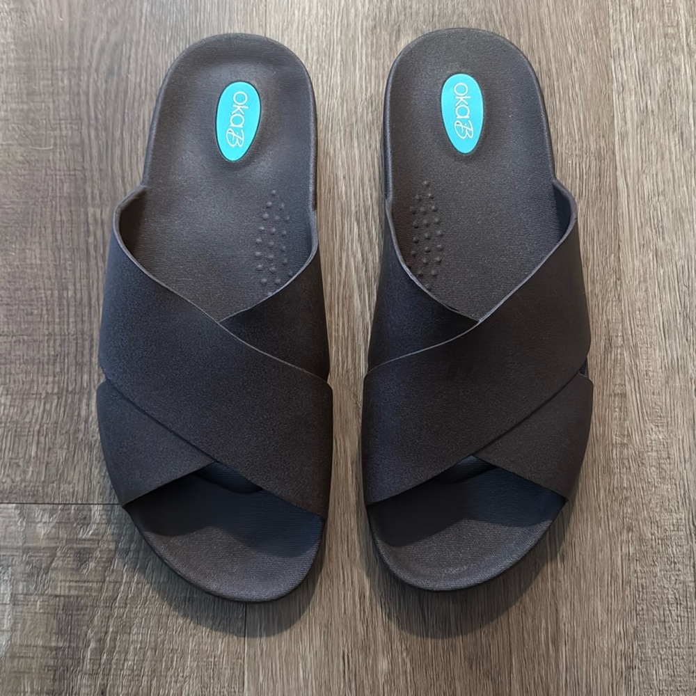 OKA B Maxwell SLIDE SANDAL Brown Size XL Eco Friendly M 10-11 W 11.5-12.5
